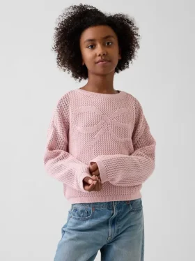 Pull graphique oversize en crochet pour enfant