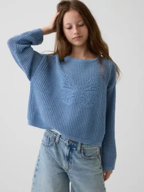 Pull graphique oversize en crochet pour enfant