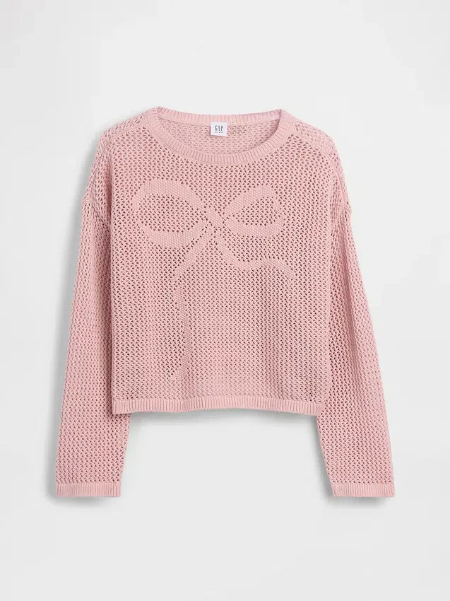 Pull graphique oversize en crochet pour enfant