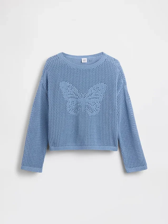 Pull graphique oversize en crochet pour enfant
