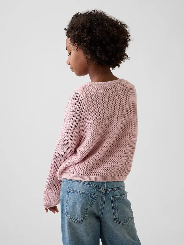 Pull graphique oversize en crochet pour enfant