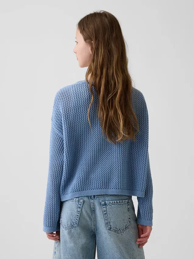 Pull graphique oversize en crochet pour enfant