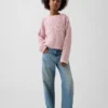 Pull graphique oversize en crochet pour enfant
