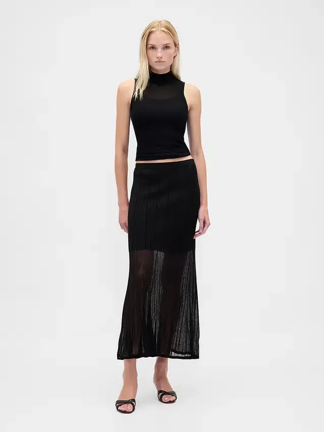 Pull-jupe longue transparente