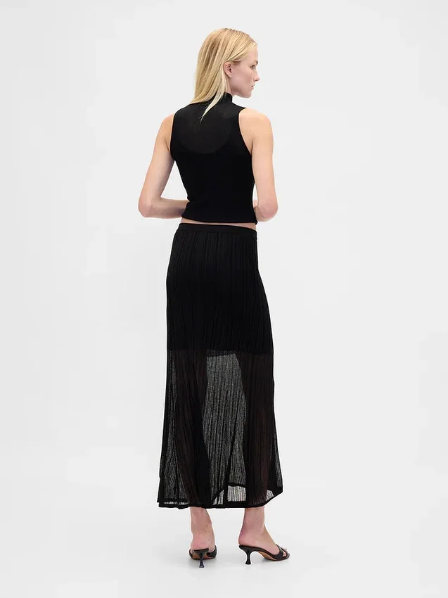 Pull-jupe longue transparente