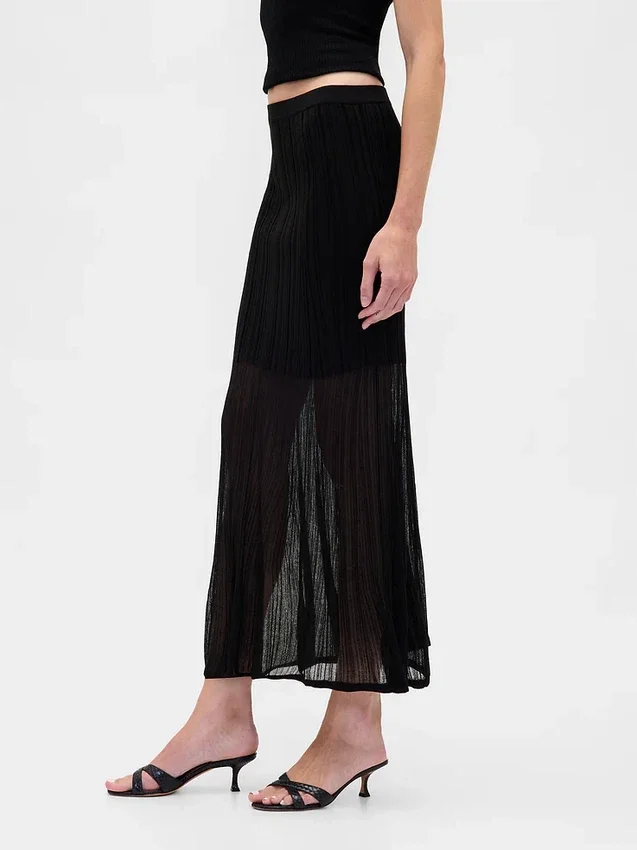 Pull-jupe longue transparente