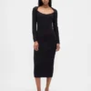 Pull mi-longue en maille côtelée CashSoft