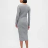 Pull mi-longue en maille côtelée CashSoft