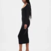 Pull mi-longue en maille côtelée CashSoft