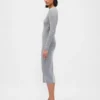 Pull mi-longue en maille côtelée CashSoft