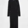 Pull mi-longue en maille côtelée CashSoft