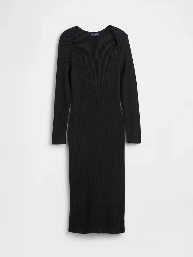 Pull mi-longue en maille côtelée CashSoft
