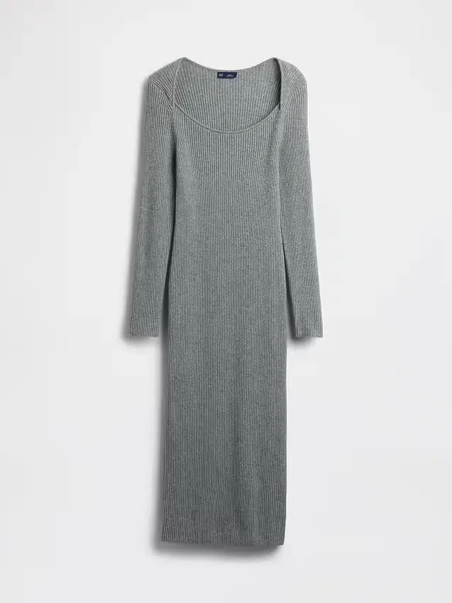 Pull mi-longue en maille côtelée CashSoft