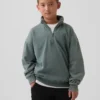 Pull-over décontracté à demi-zip en tissu éponge Vintagesoft pour enfant