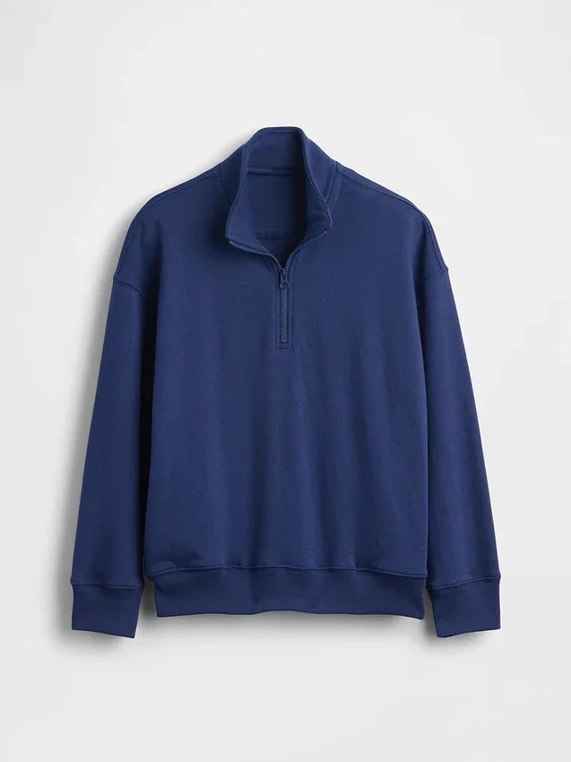 Pull-over décontracté à demi-zip en tissu éponge Vintagesoft pour enfant