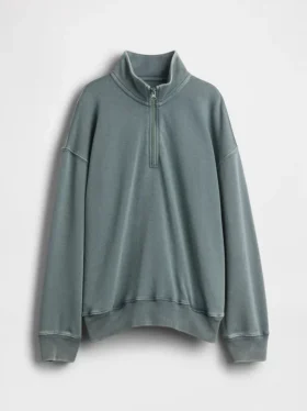 Pull-over décontracté à demi-zip en tissu éponge Vintagesoft pour enfant