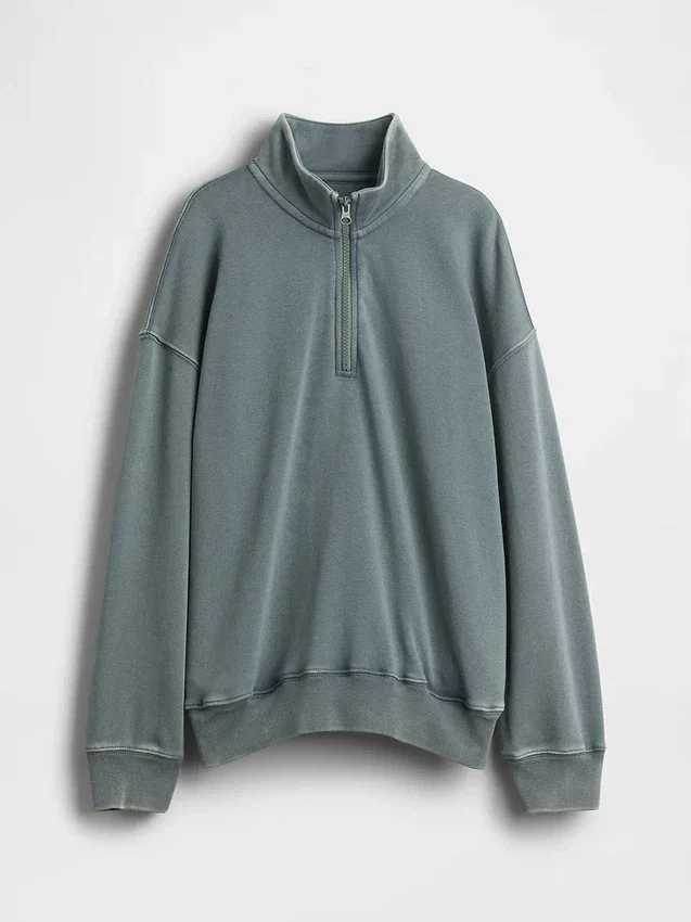 Pull-over décontracté à demi-zip en tissu éponge Vintagesoft pour enfant