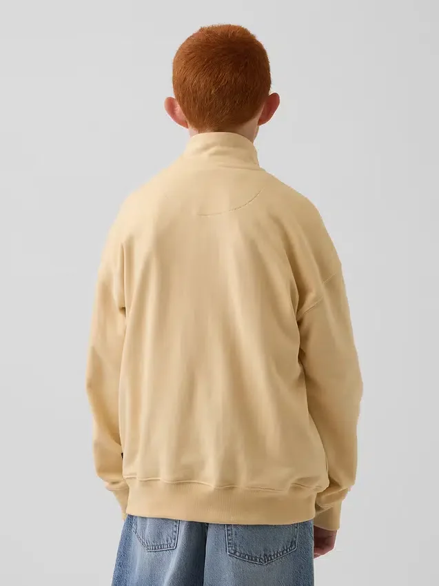 Pull-over décontracté à demi-zip en tissu éponge Vintagesoft pour enfant