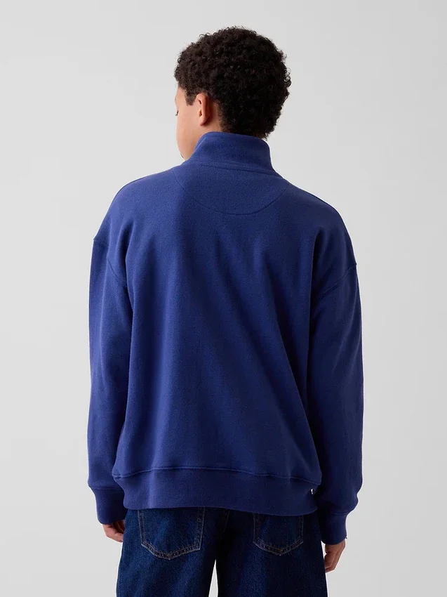 Pull-over décontracté à demi-zip en tissu éponge Vintagesoft pour enfant
