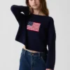 Pull oversize au crochet pour enfant, style « Americana »