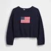 Pull oversize au crochet pour enfant, style « Americana »