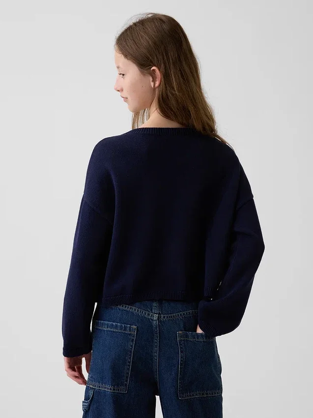 Pull oversize au crochet pour enfant, style « Americana »