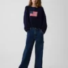 Pull oversize au crochet pour enfant, style « Americana »