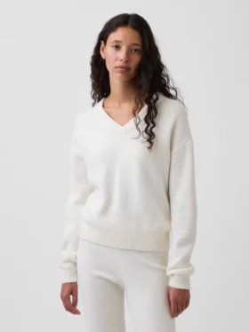 Pull oversize à col en V CashSoft