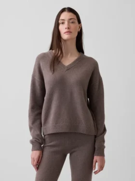 Pull oversize à col en V CashSoft