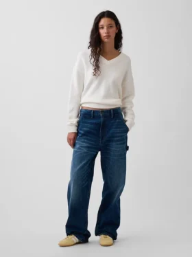 Pull oversize à col en V CashSoft