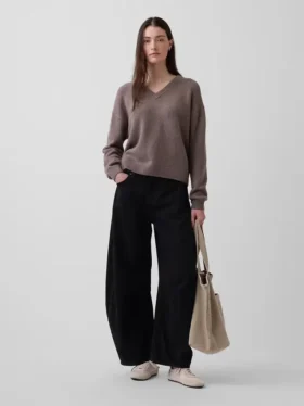 Pull oversize à col en V CashSoft