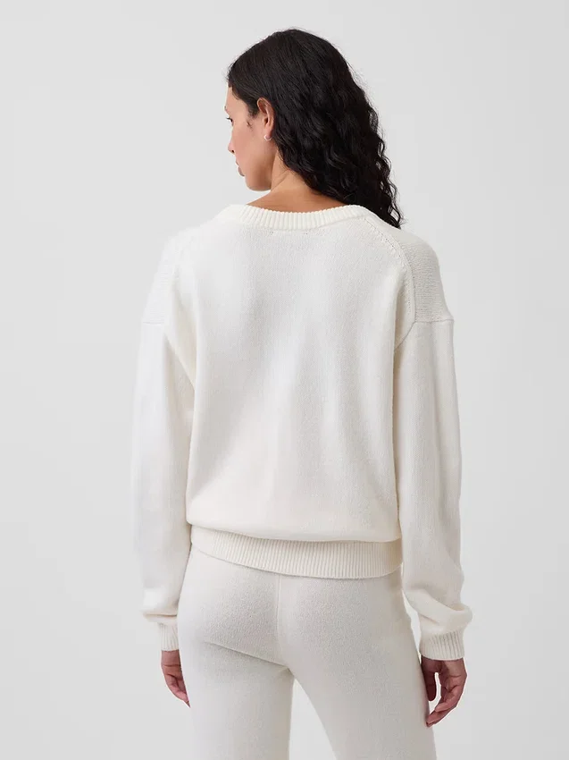 Pull oversize à col en V CashSoft