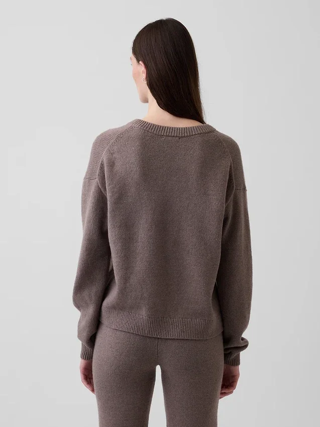 Pull oversize à col en V CashSoft