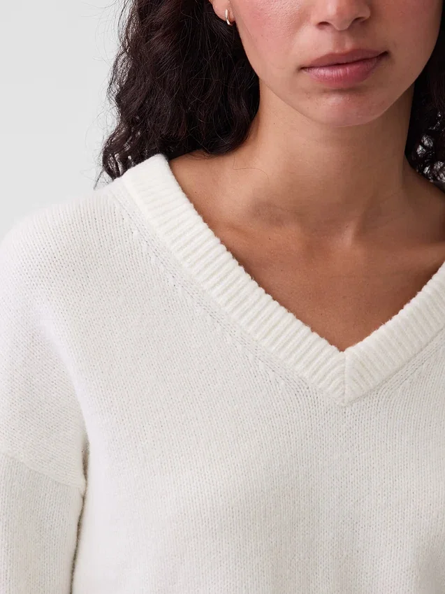 Pull oversize à col en V CashSoft