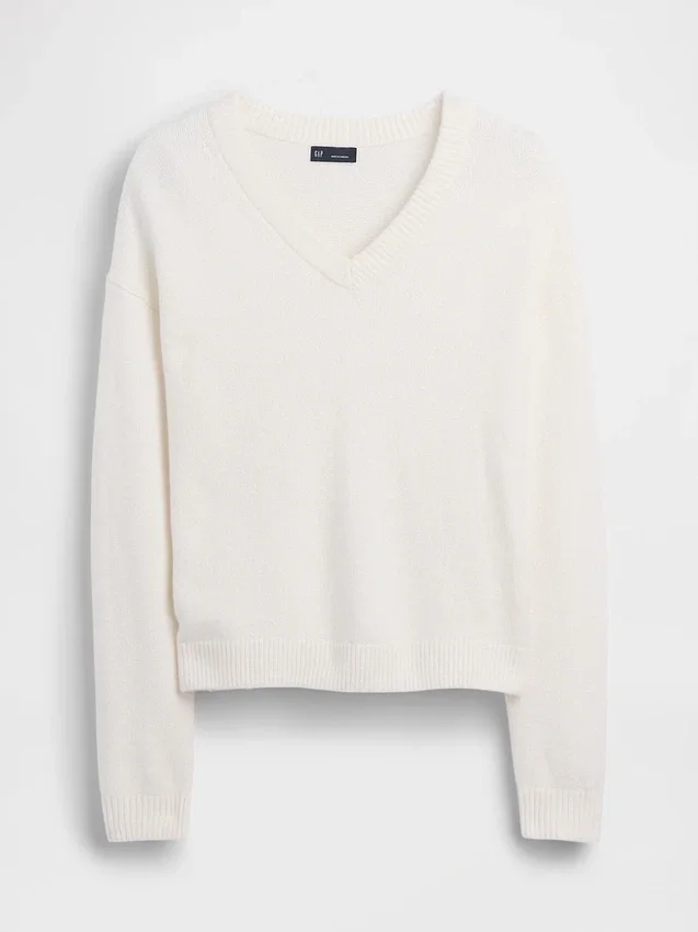 Pull oversize à col en V CashSoft