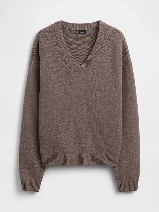 Pull oversize à col en V CashSoft