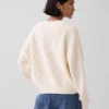 Pull oversize à col en V en 100 % coton