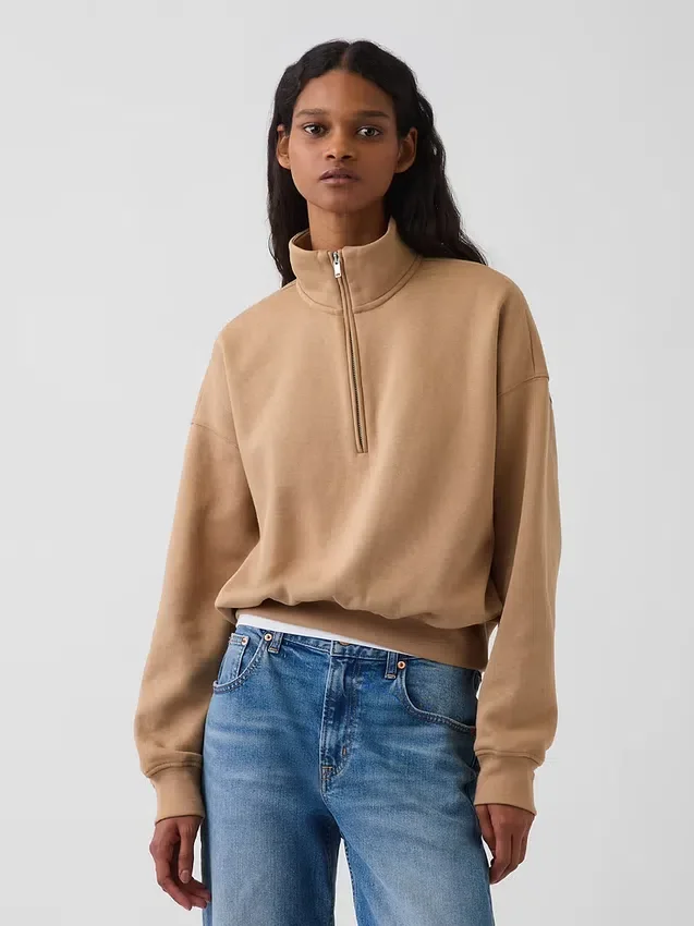 Pull oversize à demi-zip Vintagesoft