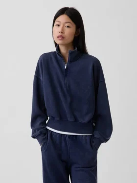 Pull oversize à demi-zip Vintagesoft