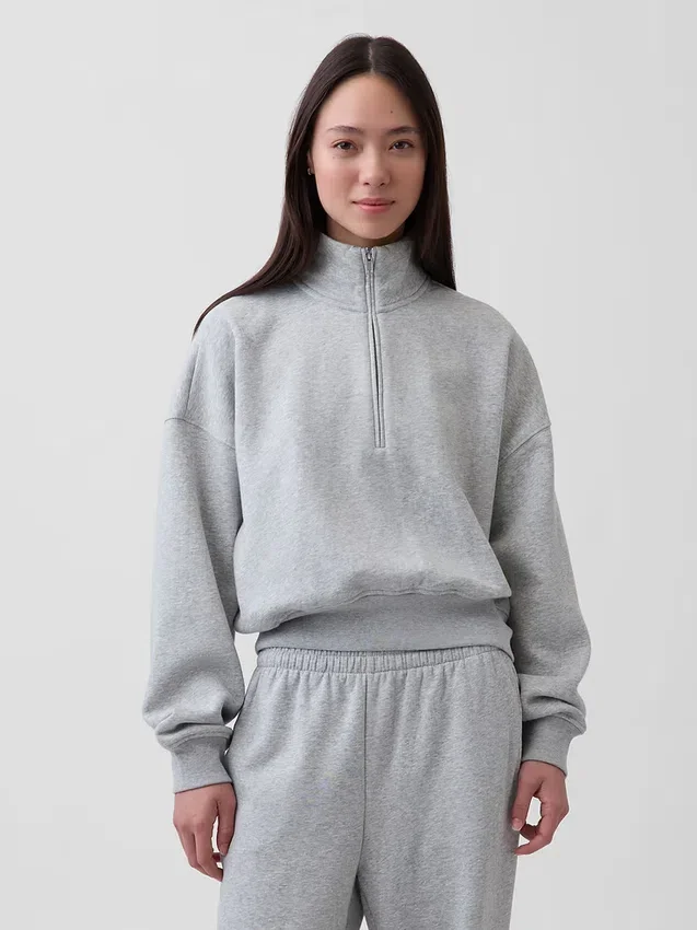 Pull oversize à demi-zip Vintagesoft