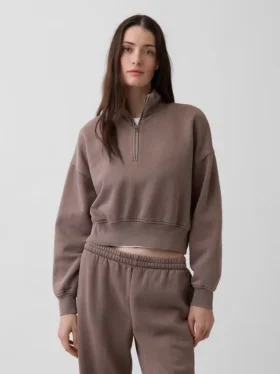 Pull oversize à demi-zip Vintagesoft