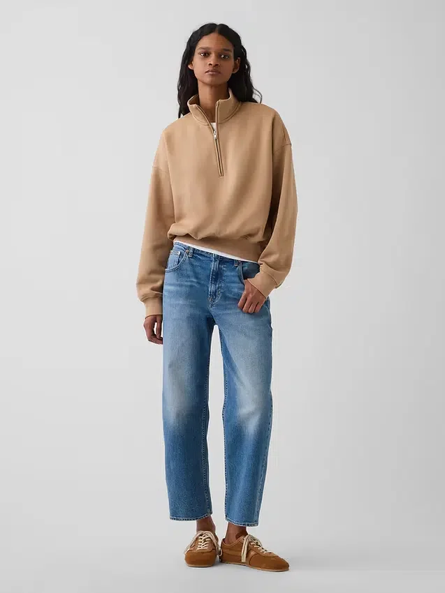 Pull oversize à demi-zip Vintagesoft