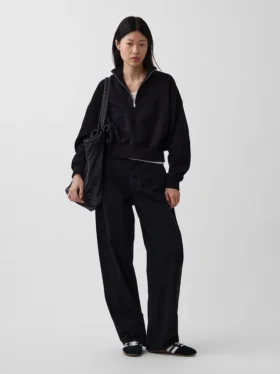 Pull oversize à demi-zip Vintagesoft