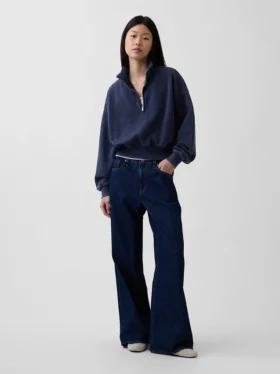 Pull oversize à demi-zip Vintagesoft