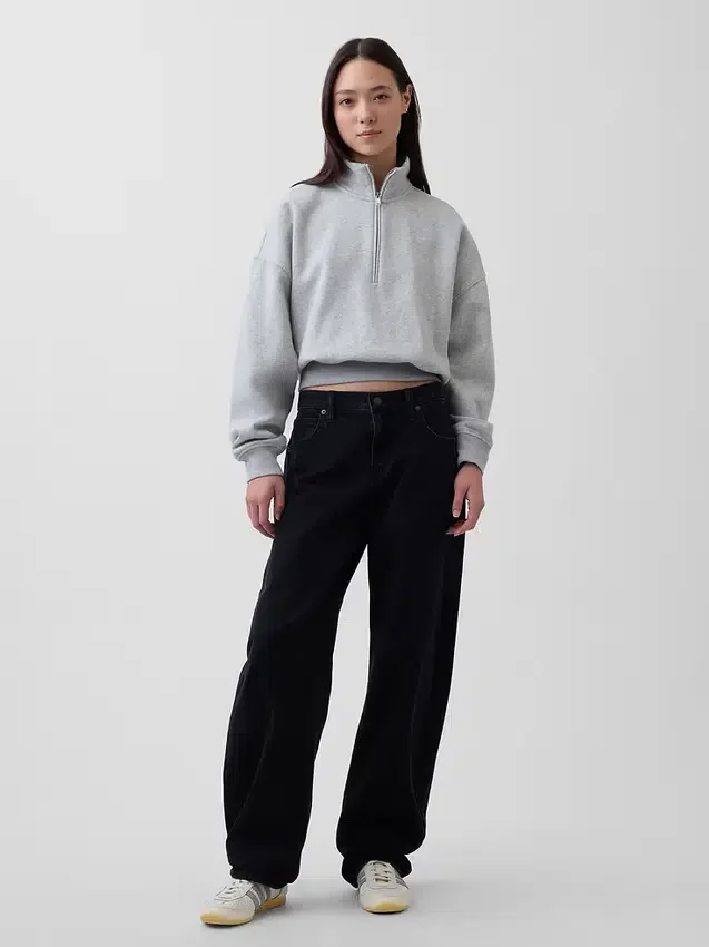 Pull oversize à demi-zip Vintagesoft
