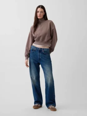 Pull oversize à demi-zip Vintagesoft