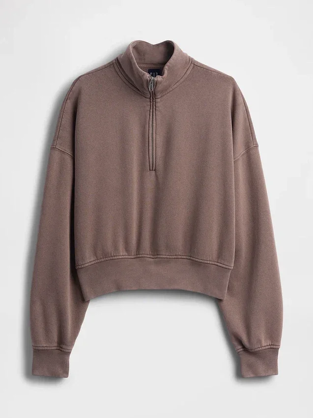 Pull oversize à demi-zip Vintagesoft