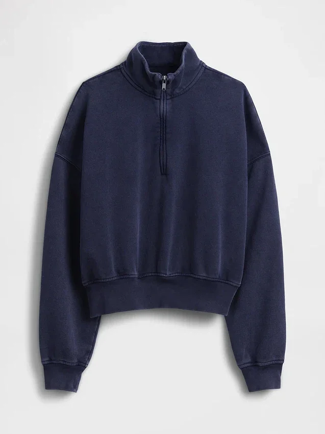 Pull oversize à demi-zip Vintagesoft