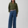 Pull oversize en coton texturé à demi-zip