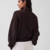 Pull oversize en coton texturé à demi-zip